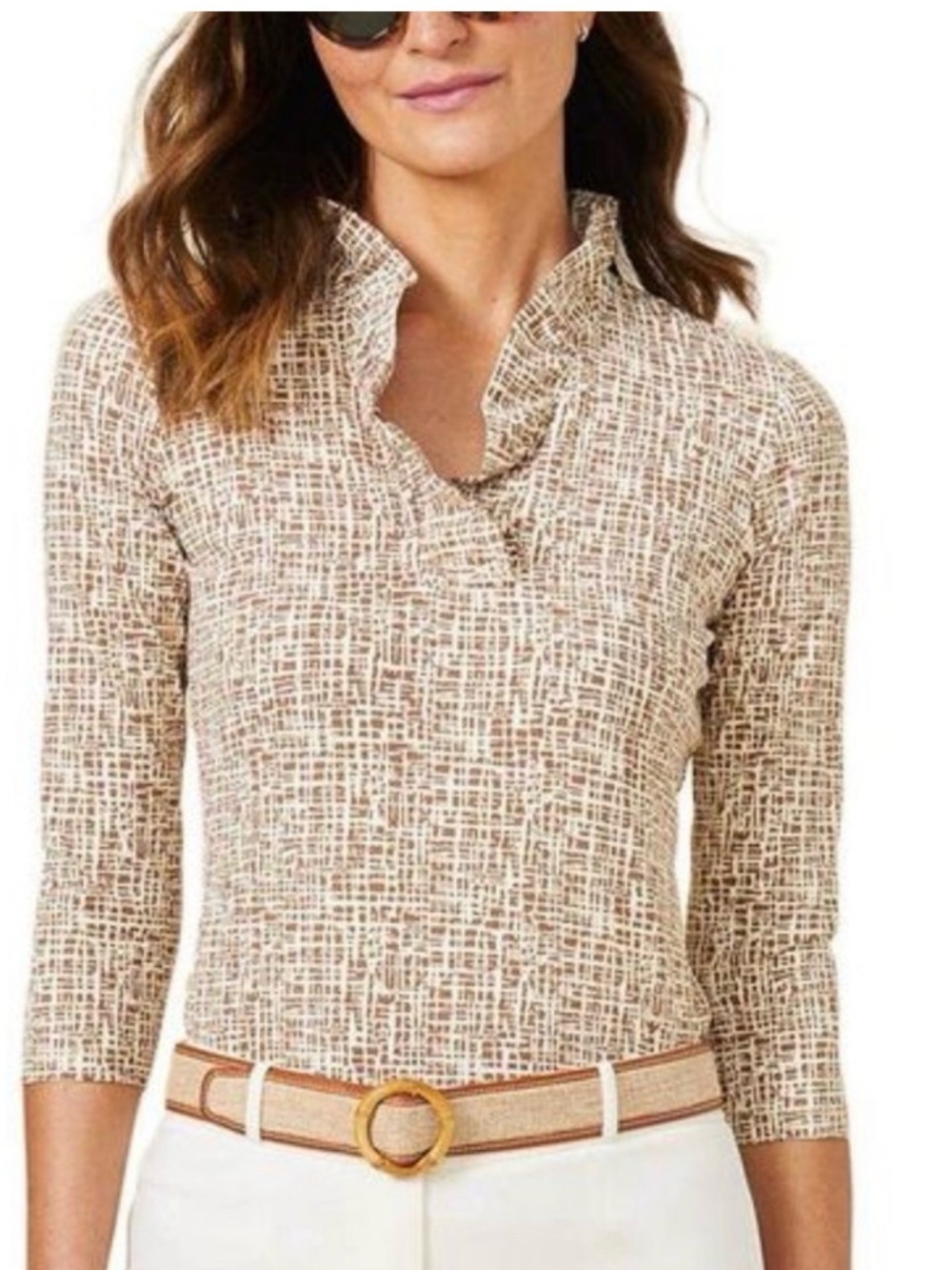 J. McLaughlin Catalina Durham 3/4 Ruffle Top